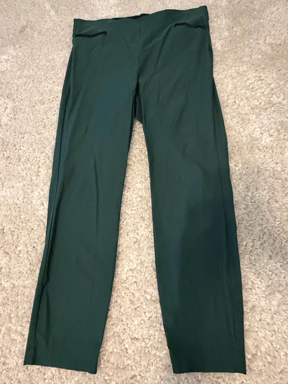 Women's Dark Green Dress Pants - Classic Straight Fit